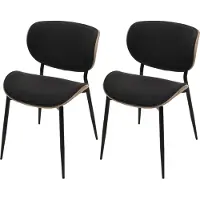 MCW Set van 2 eetkamerstoelen -O45, gebogen hout, stof (370 g/m²), Oeko-Tex MVG-gecertificeerd ~ naturel, donkergrijs