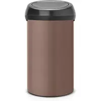Brabantia Touch Bin Prullenbak - 60 liter - Satin Taupe/Matt Black deksel