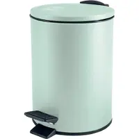 Spirella Pedaalemmer Cannes - mintgroen - 3 liter - metaal - L17 x H25 cm - soft-close - toilet/badkamer - Pedaalemmers