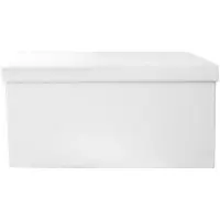 Home deco Opbergbank met afneembare deksel - wit - 76.5 x 37.5 x 37.5 cm - opvouwbaar