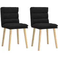 vidaXL Eetkamerstoelen 2 st stof zwart