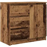 vidaXL Dressoir met lade 71x35x65 cm spaanplaat oud hout