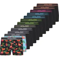 Jack & Jones Boxershorts 'JACWatermelon' lichtblauw / oranje / zwart / wit