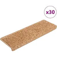 vidaXL Trapmatten 30 st 65x21x4 cm beige rechthoekige rand