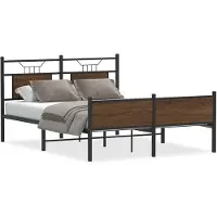 vidaXL Bedframe zonder matras bewerkt hout bruin eikenkleur 140x200 cm