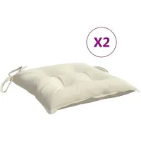 vidaXL Stoelkussens 2 st 40x40x7 cm stof crèmewit