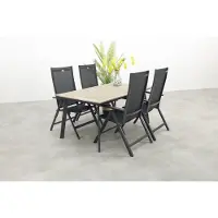 Van der Garde Tuinmeubelen Hartman Napoli/Vigo 160x90 cm. verstelbare tuinset 5-delig