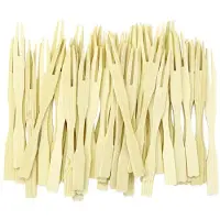 Fackelmann Set van 50 aperitiefprikkers vorkvorm 8,5 cm Wood Edition