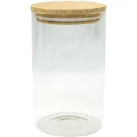 Fackelmann Bewaarbox van glas 1,15L met bamboedeksel Nature