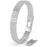 SERASAR | Premium roestvrijstalen armband heren [Franco] | Waterdicht | Veilige sluiting | Inclusief sieradendoosje | Kleur: Zilver | Lengte: 17 cm