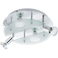 Eglo Cabo 1 - Wand/Plafondlamp - 4 Lichts - Ø290mm. - Chroom - Wit, Helder