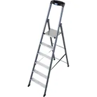 Krause 124203 Sepro stalen steigertrap, geanodiseerd, 6 treden