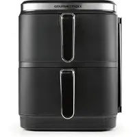Gourmetmaxx FryUp Vertical 15305 Airfryer 10 l 2 gescheiden temperatuurregelaars, Anti-aanbaklaag, Digitale timer Zwart