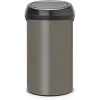 Brabantia Touch Bin Prullenbak - 60 liter - Platinum/Matt Black deksel