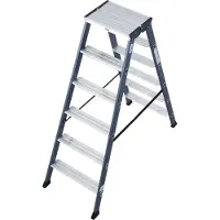 Krause "SEPRO D" getrapte dubbele geleider, geanodiseerd, 2x6 treden