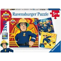 Ravensburger 3 x 49-delige kinderpuzzel: Brandweerman Sam, hulp in nood. Artikelnummer: 09386