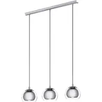 Eglo Rocamar - Hanglamp - E27 - 3 Lichts - Lengte 78 cm - glas - Grijs/Zilver