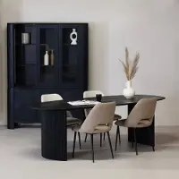 Giga Meubel Eettafel Feline Zwart 220cm