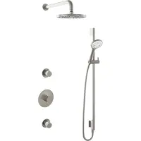 Hotbath Cobber IBS20GN inbouwdouche met 3s handdouche en glijstang geborsteld nikkel