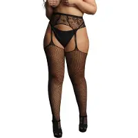 Shots - Netkousen en kanten jarretelles kousen - Plus Size