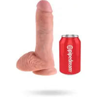 King Cock - dildo met ballen - 20 cm - huidskleur