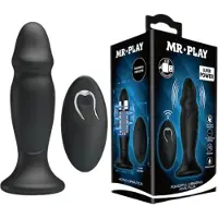 Vuxen - draadloze oplaadbare anaal vibrator - zwart