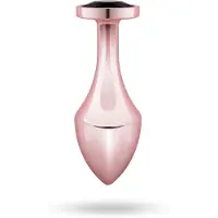 Rosy Gold - anale plug - met zwarte steen - rosegoud