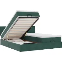 vidaXL Ottoman bed met matrassen 200x200cm fluweel donkergroen
