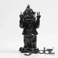 Stoobz Design Tuinkabouter Peace Zwart 11 X 13 X 31 Cm