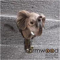 Farmwood Animals Kapstok Haak Hook'd! Olifant 6,5x9x11cm Grijs grijs Polyresin