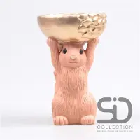 Season Inspired Decoration Beeld Eekhoorn met bak 14x22,5cm beige Beige Polyresin Season Inspired