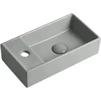 Guido Gusto Fontein Ora 41x22x10cm mat grijs inclusief afvoerplug links