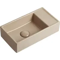 Guido Gusto Fontein Ora 41x22x10cm mat beige inclusief afvoerplug rechts zonder kraangat