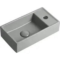 Guido Gusto Fontein Ora 41x22x10cm mat grijs inclusief afvoerplug rechts