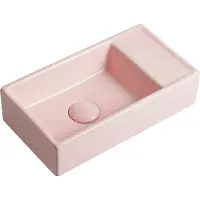 Guido Gusto Fontein Ora 41x22x10cm mat roze inclusief afvoerplug rechts zonder kraangat