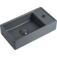 Guido Gusto Fontein Ora 41x22x10cm mat antraciet inclusief afvoerplug rechts