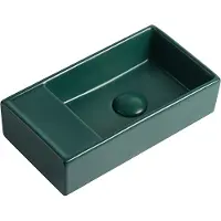 Guido Gusto Fontein Ora 41x22x10cm mat groen inclusief afvoerplug links zonder kraangat
