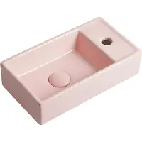 Guido Gusto Fontein Ora 41x22x10cm mat roze inclusief afvoerplug rechts