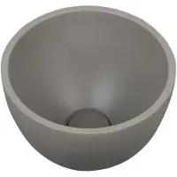 Guido Gusto Mini Waskom Idas 22.5x22.5x15.5cm beton rond grijs inclusief afvoerplug