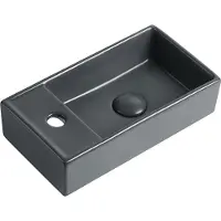 Guido Gusto Fontein Ora 41x22x10cm mat antraciet inclusief afvoerplug links