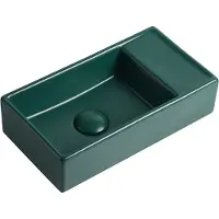 Guido Gusto Fontein Ora 41x22x10cm mat groen inclusief afvoerplug rechts zonder kraangat