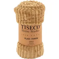 Tiseco - Deken RIBBLE - SET/2 - microflanel plaid - 130x160 cm - indiantan