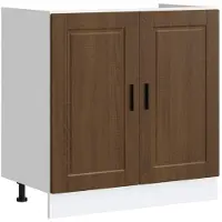 vidaXL Spoelbakonderkast Porto 80x46x81,5 cm bewerkt hout bruin eiken
