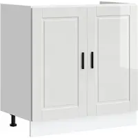 vidaXL Spoelbakonderkast Porto 80x46x81,5cm bewerkt hout hoogglans wit
