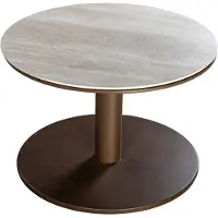 Yoi Bijzettafel Millor Bronze Travertin Ø60 x 45 cm