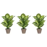 Mica Decorations Voordeelset van 3x stuks groene Dieffenbachia kunstplanten 40 cm in