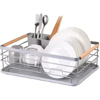 Elitehoff - Afwasrek met Afdruipbak - Grijs - Metal - 43x32x14 cm