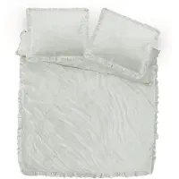 Sleeptime dekbedovertrek ruffles - cappuccino wit - velvet - 240x220