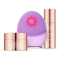 Foreo Firm & Clean Bundel - LUNA 4 plus Gezichtsreinigingsborstel voor gevoelige huid + SUPERCHARGED Serum 2.0 30 ml + Hydraterend Nachtmasker 75 ml - NIR-lichttherapie - Microcurrent Gezichtsapparaat