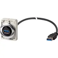 Eaton M30C-FUSB-60 Y7-187084 Inbouwbus, 1,5 m, op maat gemaakte kabel met vast aangesloten stekker USB 3.0, type A, frontring metaal Bus, inbouw 1 stuk(s)